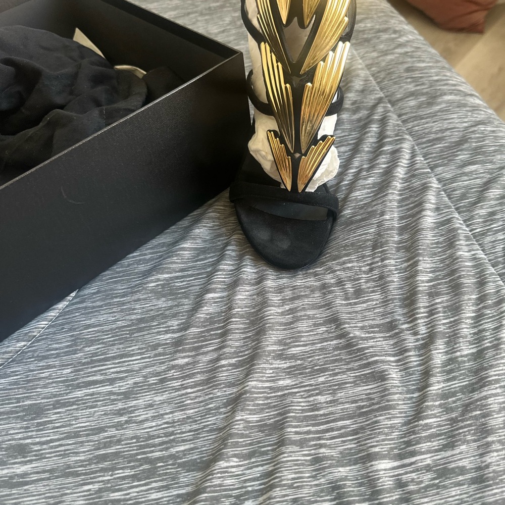 Giuseppe Zanotti Black and Gold Heels